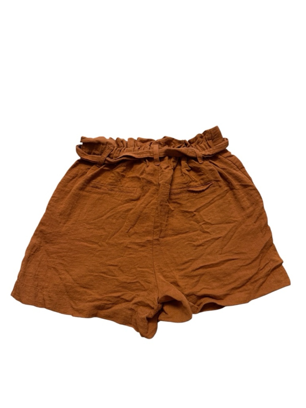a new day High-Waist Paperbag Shorts in Rust Brown